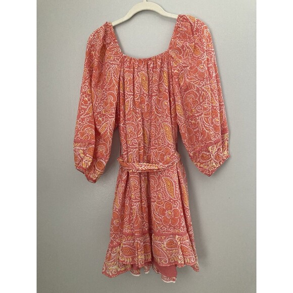 Cleobella Grace Mini Dress Blossom Block Print Pink SMALL Women’s - Picture 11 of 13